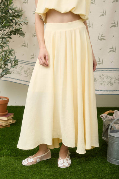BOX PLEATED MIDI SKIRT