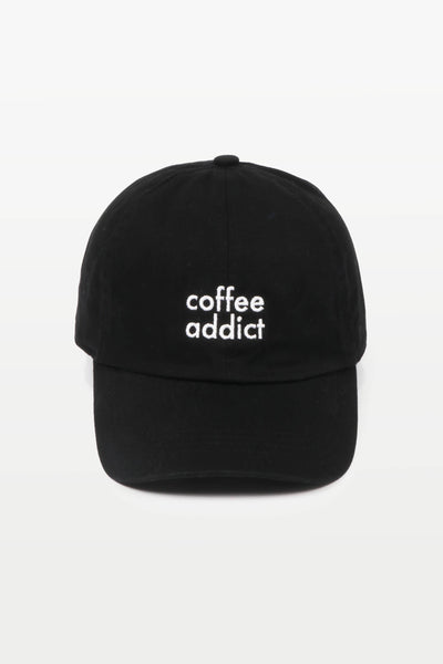 COFFEE ADDICT embroidery in Cotton Baseball Cap