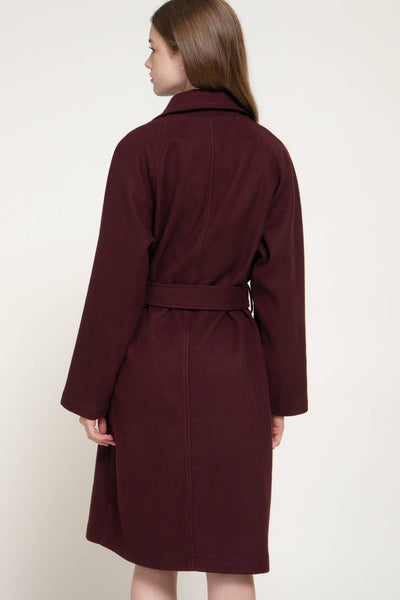 Long Sleeve Double Breasted Button Soft Felt Trench Coat