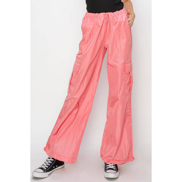 Low Rise Parachute Cargo Pants