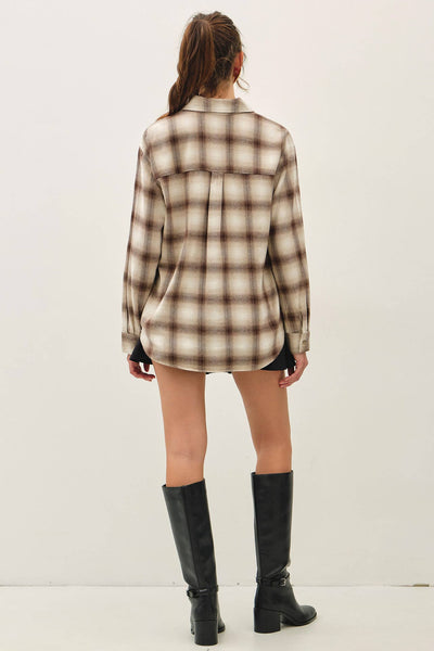 VINTAGE SHADE PLAID PRINT BUTTON UP SHIRT