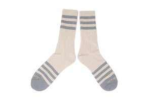 Ampal Creative Heather Stripe Socks- Cream/Grey