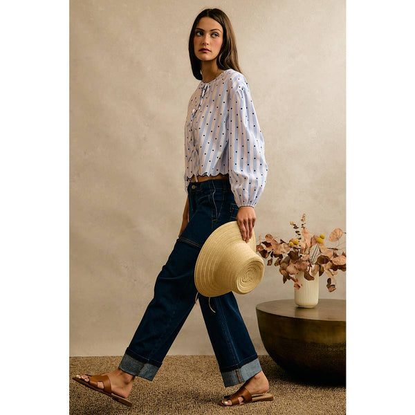 BARREL HIGH RISE WIDE LEG JEANS
