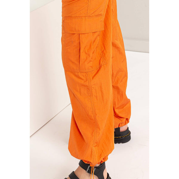 Low Rise Parachute Cargo Pants