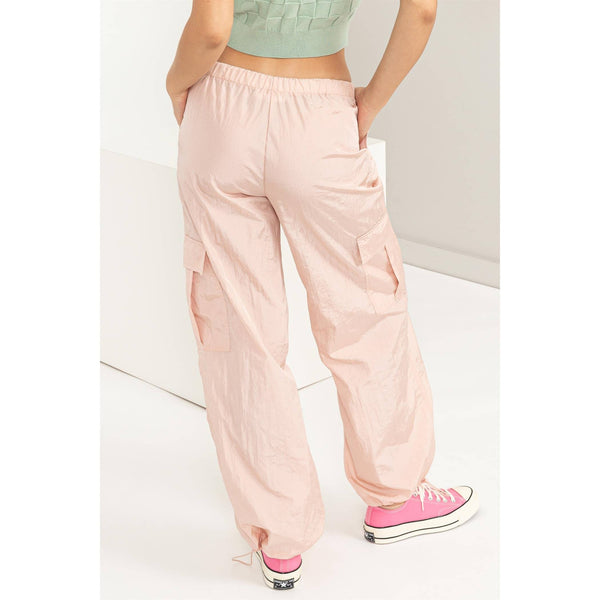 Low Rise Parachute Cargo Pants