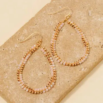 Mixed Beaded Teardrop Dangle Earrings