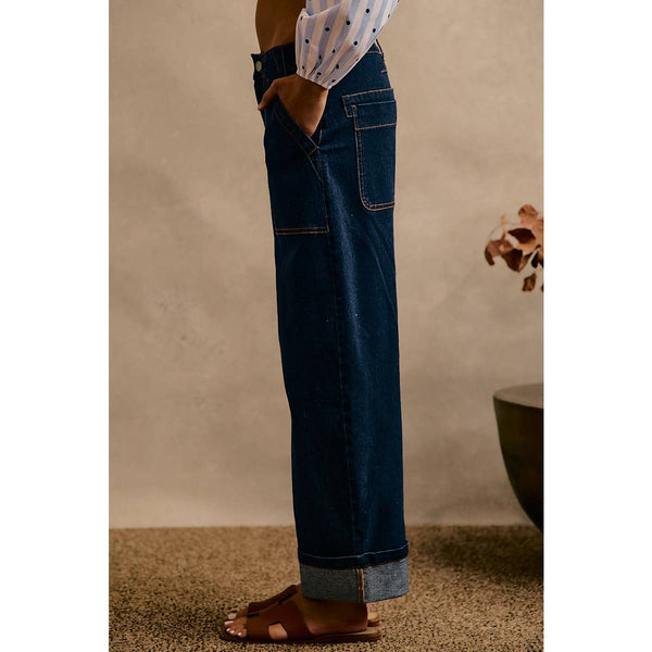 BARREL HIGH RISE WIDE LEG JEANS