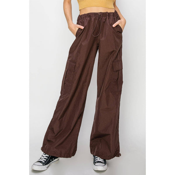 Low Rise Parachute Cargo Pants