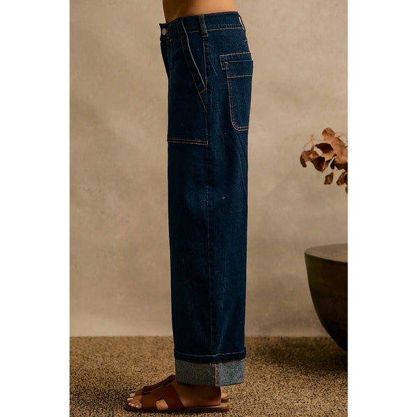 BARREL HIGH RISE WIDE LEG JEANS