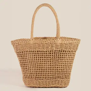 Anarchy Street Braided Straw Handle and Mesh Tote Bag