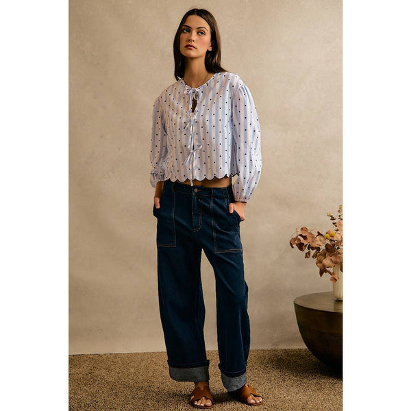 BARREL HIGH RISE WIDE LEG JEANS
