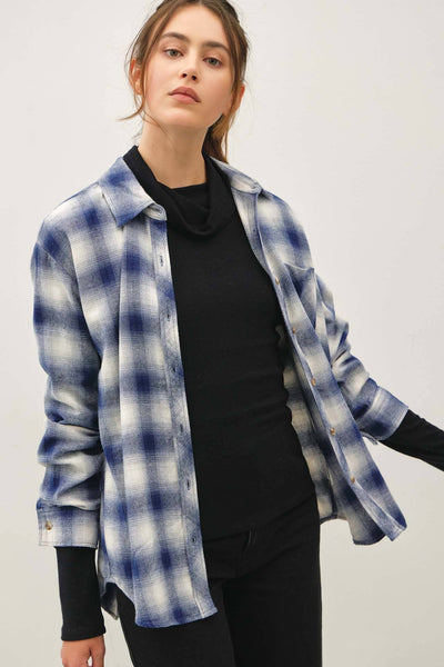VINTAGE SHADE PLAID PRINT BUTTON UP SHIRT