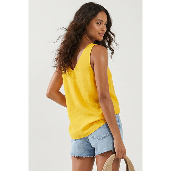 Classic V-neck Tank Top With Strap Accent
