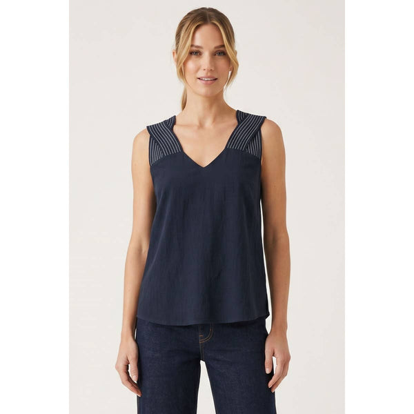 Stitch Detail V-neck Sleeveless Top
