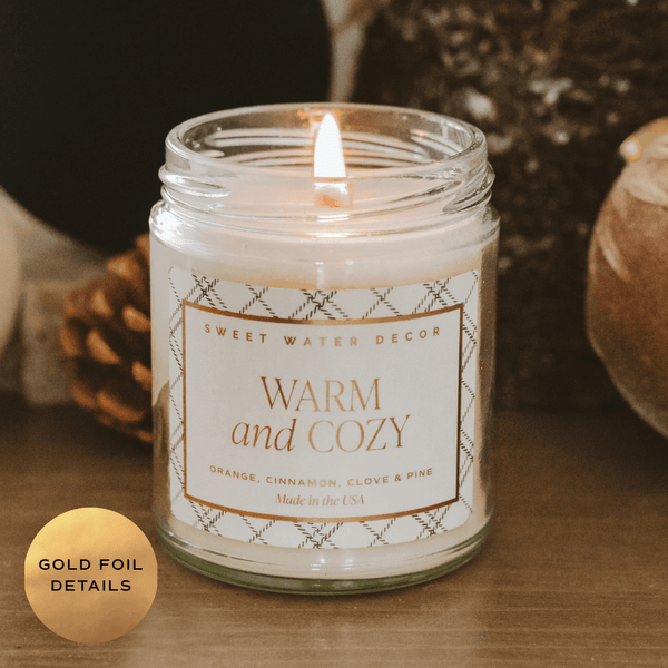 Warm and Cozy 9 oz Soy Candle - Fall Decor & Gifts