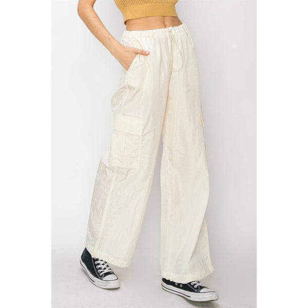 Low Rise Parachute Cargo Pants