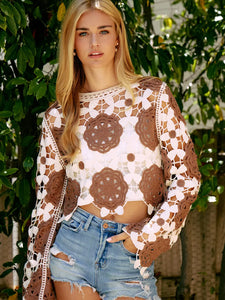 Endless Blu Crochet Flower Pattern Pullover