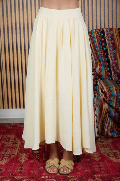 BOX PLEATED MIDI SKIRT