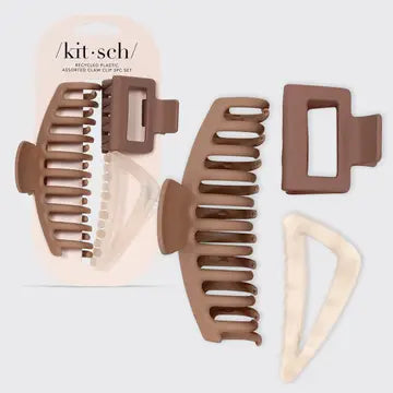 KITSCH Recycled Plastic Assorted Claw Clip 3pc