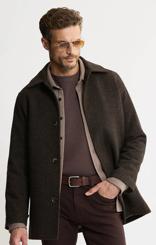 JACHS NY Mott Wool Blend Coat - BROWN
